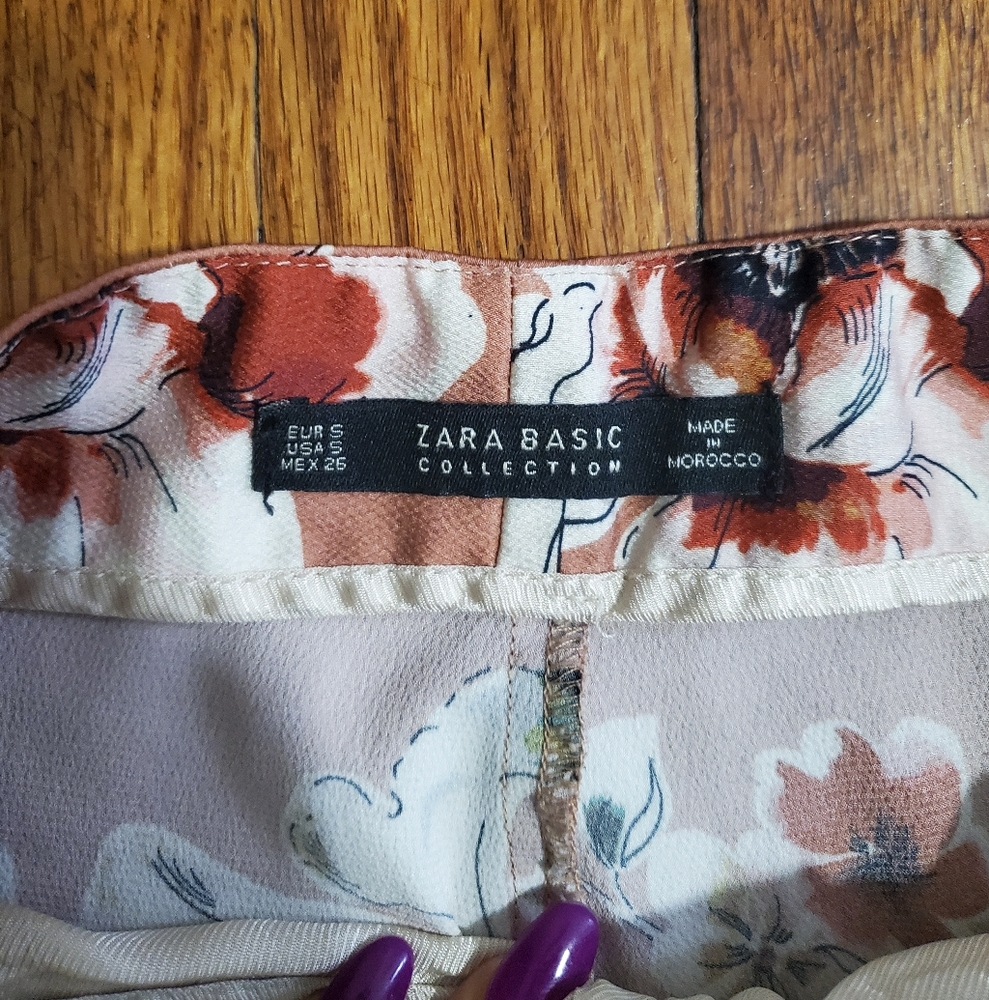 Zara Basic Collection Dusty Rose Pink Floral Silk… - image 4